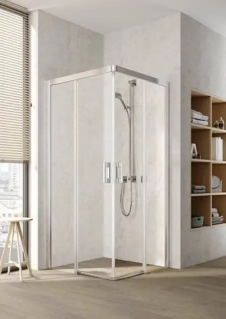 Kermi PEGA Eckeinstieg 2-teilig bodenfrei Gelittüren PE C2R/L-PEC2L08018VAKM