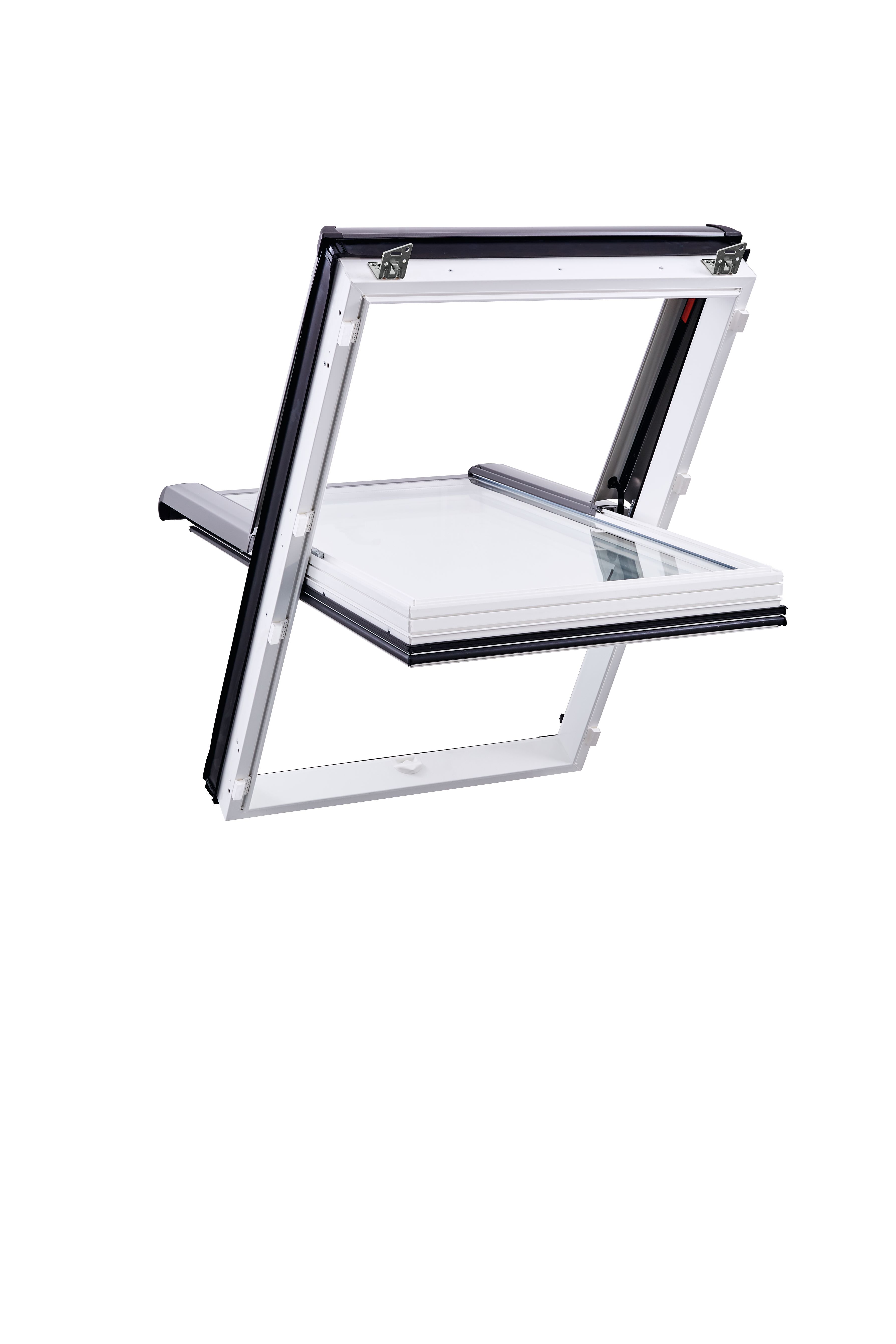 Fensterfalz, Drehkippfenster, Kunststoffrahmen, Dachfenster, Verglasung